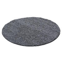 TEPPICH Hochflor Unifarben Polypropylen Wohnzimmer Shaggy Grau Rund 160x160 - Grau, Textil (160/160cm) - KADIMA DESIGN