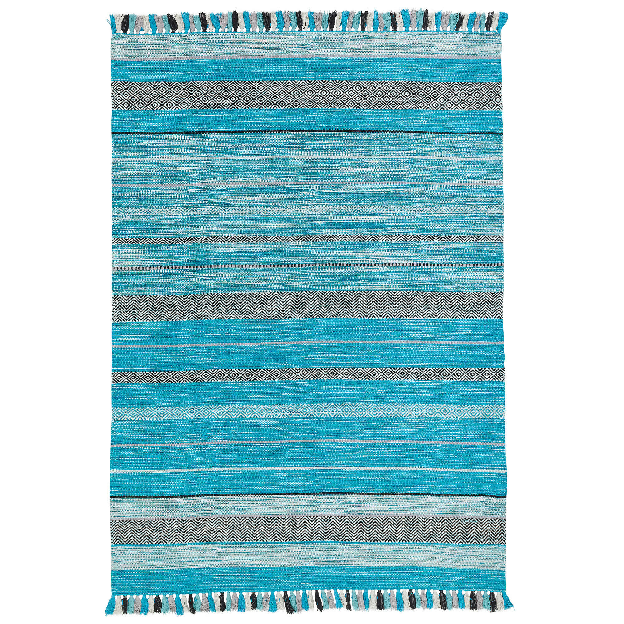 NATUR TEPPICH KELIM KALLEEN - Türkis, Textil (90/160cm) - Pergamon