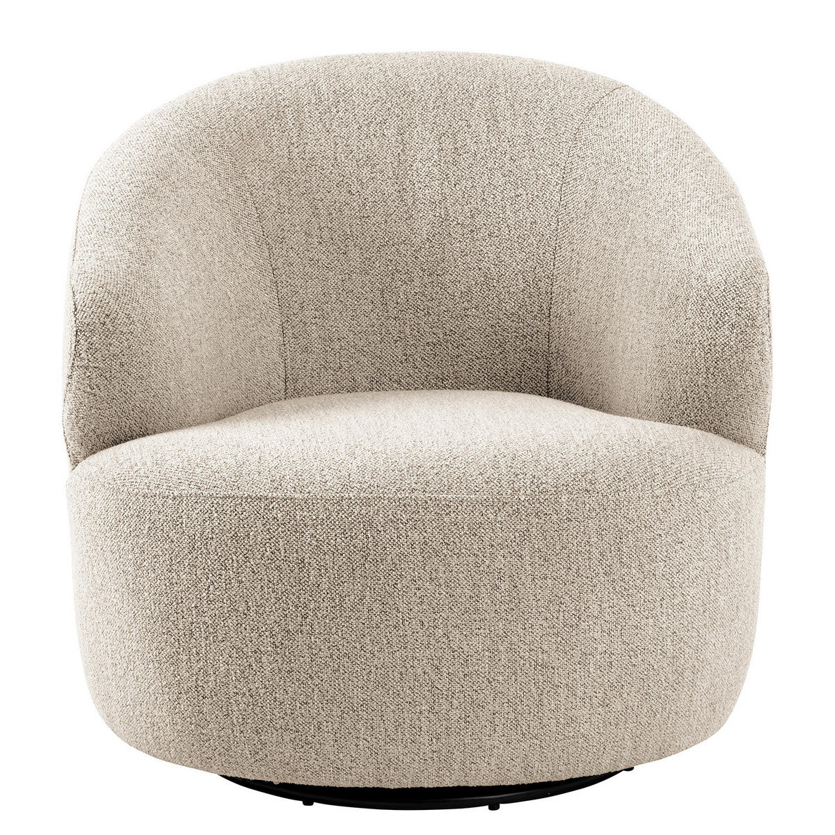 LOUNGESESSEL - Bouclé / Eisen, Beige / Schwarz - Beige/Schwarz, Textil/Metall (80/77/80cm) - home24