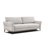 SOFA FIGARI 3-Sitzer mit Schlaffunktion, ecru - Ecru/Braun, Holz/Textil (232/90/107cm) - Courtois Laville