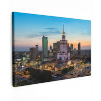 LEINWANDBILD Polen - Sonne - Warschau Wohnzimmer Groß 120x80 cm - Blau, Textil (120/80cm) - MuchoWow