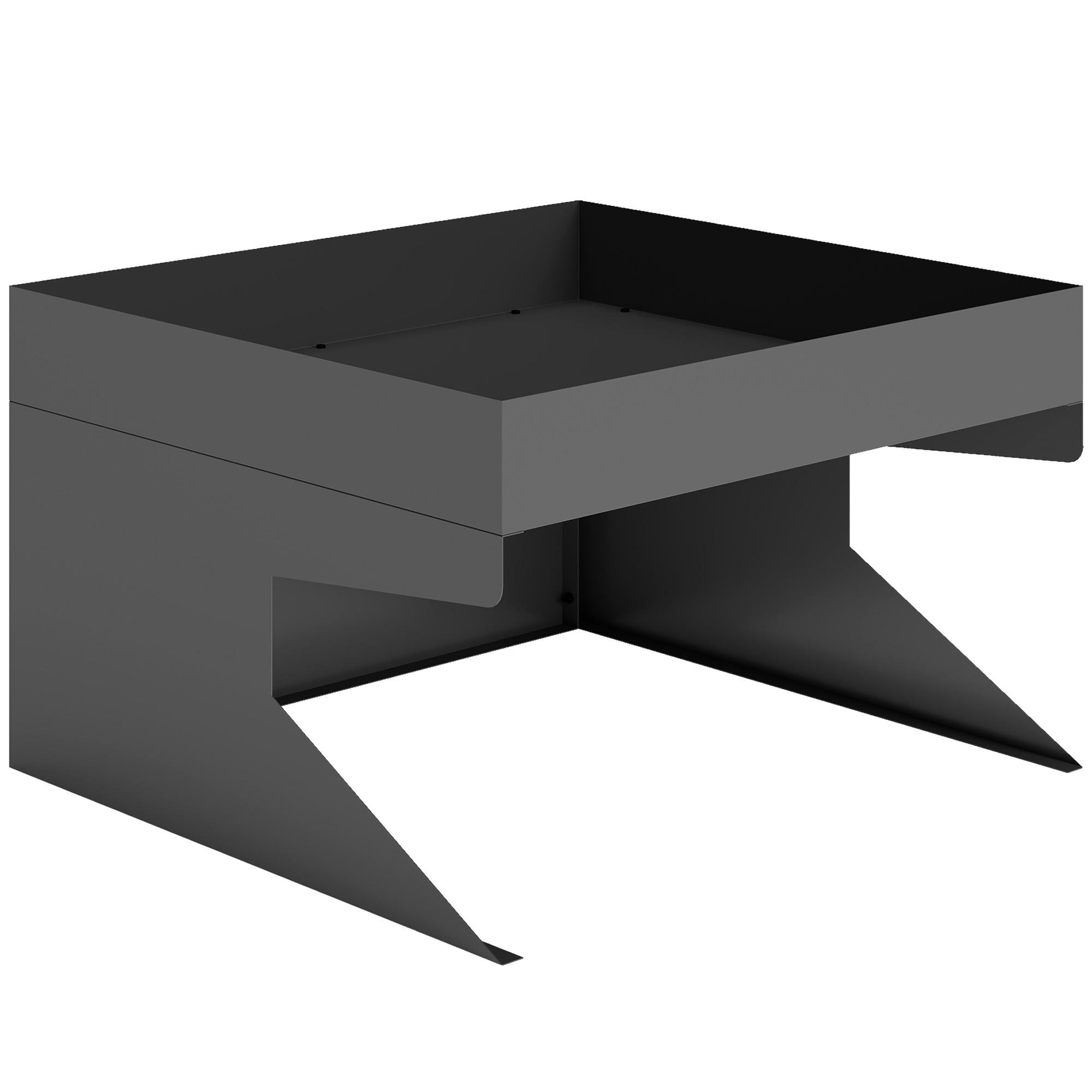 MÄHROBOTER-GARAGE Galvanisierter-Stahl Schwarz - Schwarz, Metall (70/46/75cm) - Outsunny