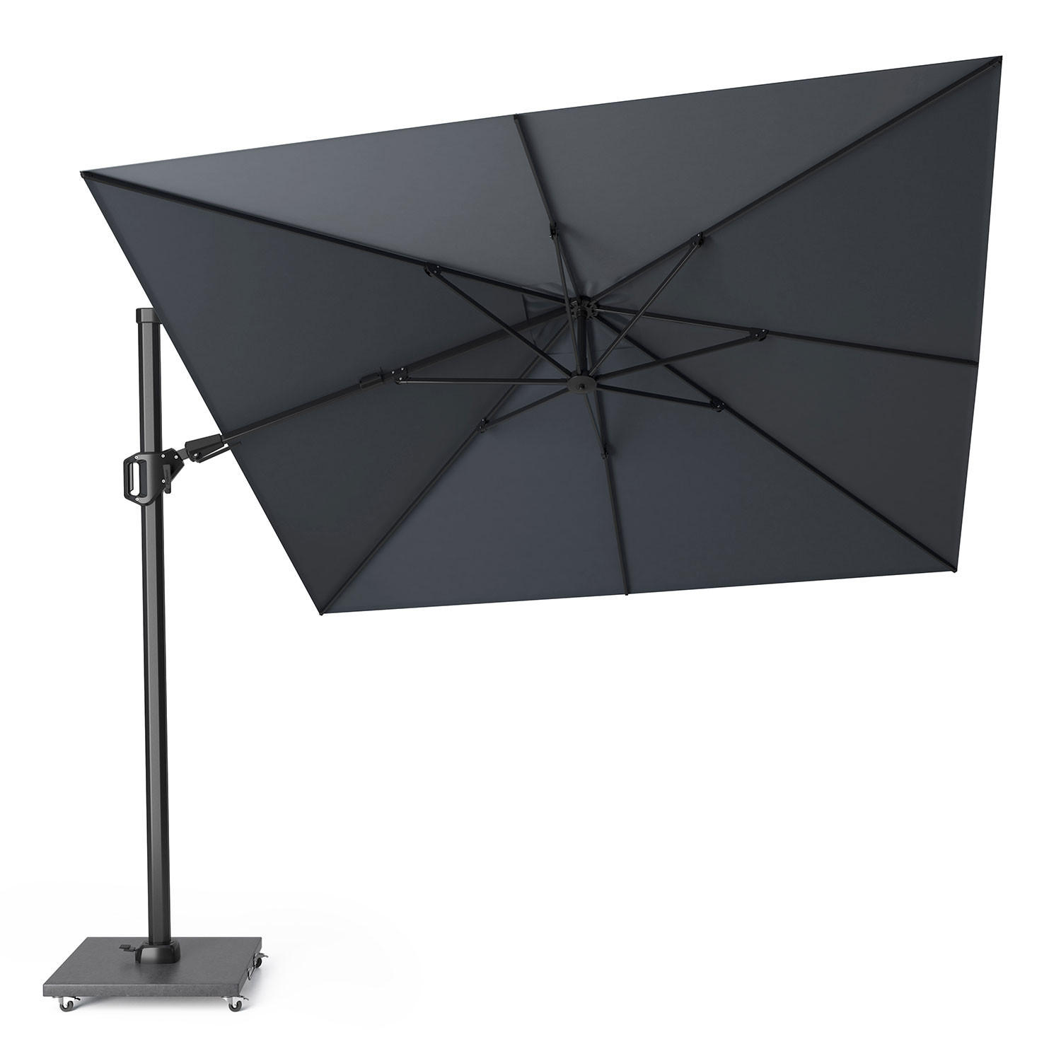 AMPELSCHIRM quadratisch 3 x 3m Challenger T² Basic 360° kippbar anthrazit/anthrazit - Anthrazit, Metall (300/300cm) - Platinum