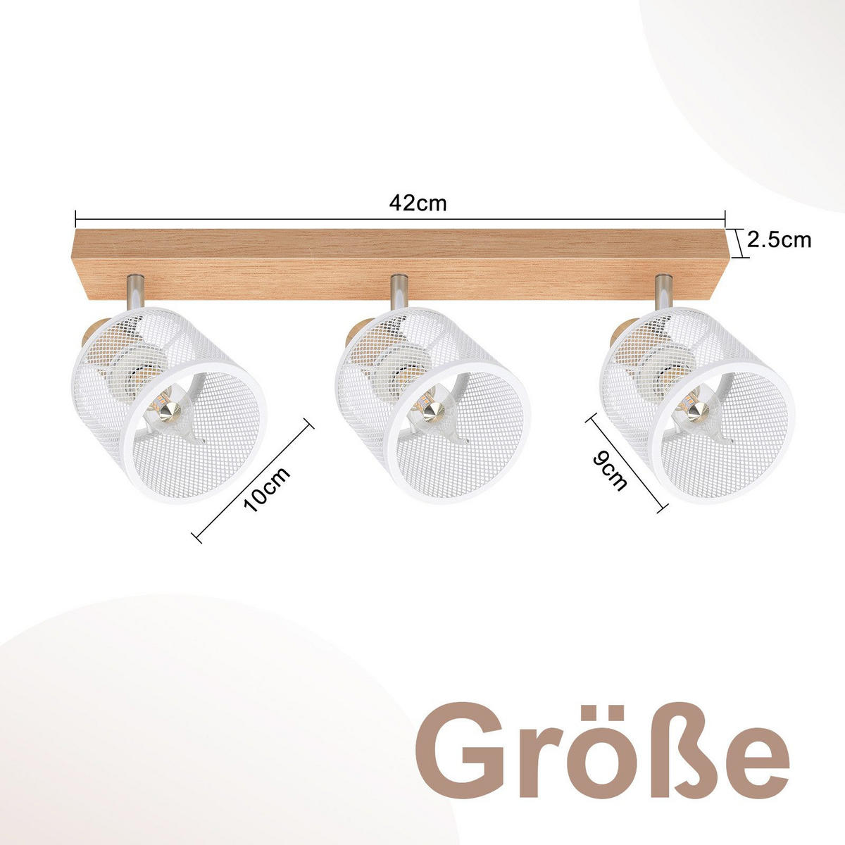 STRAHLER Gisela 3-flammig 42/10/14 cm - Weiß, Metall (42/10/14cm) - Nettlife