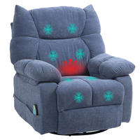 MASSAGESESSEL DE-06399 mit Wärme- & Liegefunktion, 145° neigbar Blau - Blau, Textil/Metall (90/98/98cm) - ComfortXL