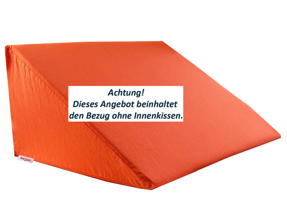 KEILKISSENBEZUG Basic 100% Baumwolle orange 62/49/30 cm - Orange, Textil (62/49cm) - beties Heimtextil