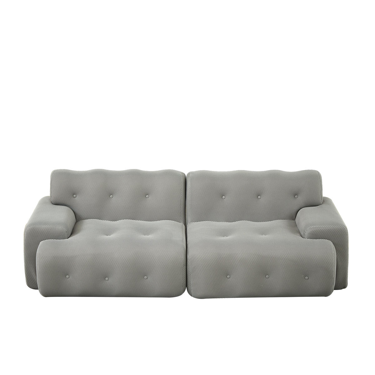 2-SITZER 224/104/66 cm grau aus Gewebe montagefrei - Grau, Textil (104/66/224cm) - OKMYHOME