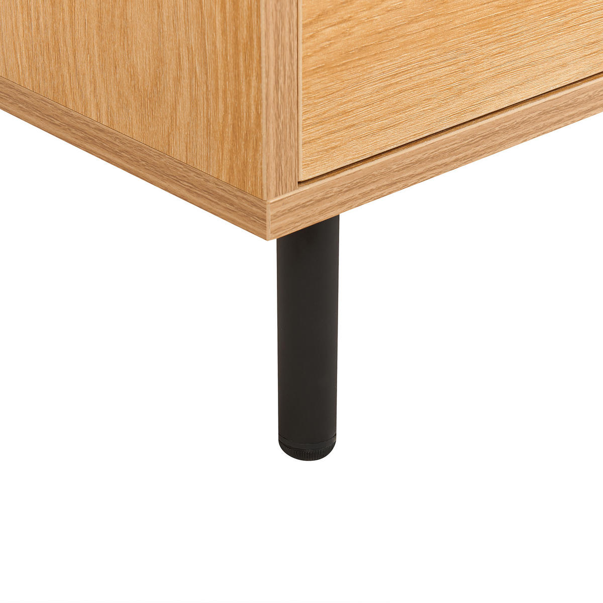 TV-MÖBEL Hellbraun, Schwarz Nikea 45/180/40 cm - Hellbraun, Holzwerkstoff (180/45/40cm) - Beliani