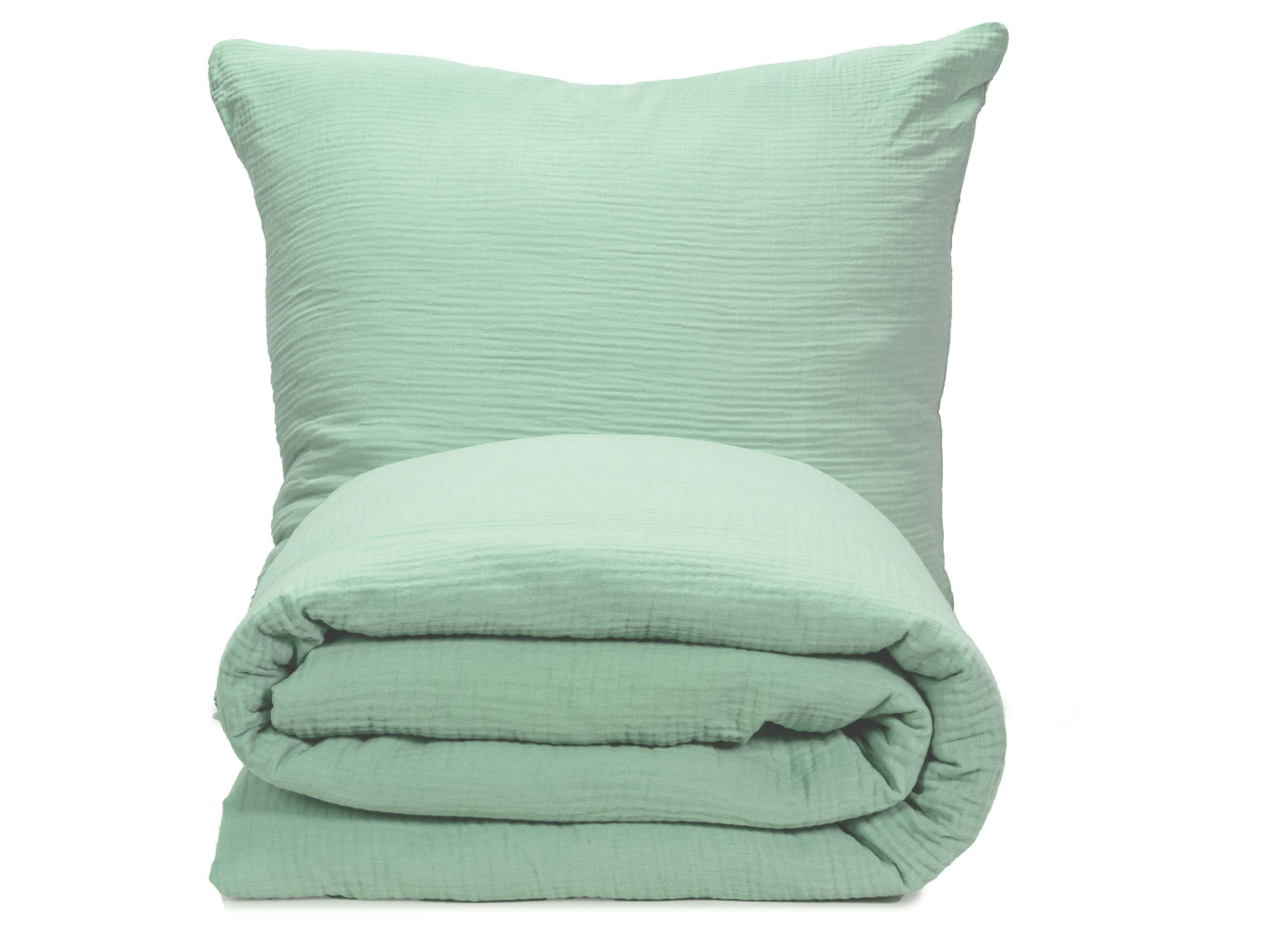 BETTWÄSCHE, 2er-Set, 80x80+135x200 cm, 100% Baumwolle, Grün - Salbeigrün, Textil (135/200cm) - Zollner