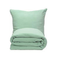 BETTWÄSCHE, 2er-Set, 80x80+135x200 cm, 100% Baumwolle, Grün - Salbeigrün, Textil (135/200cm) - Zollner