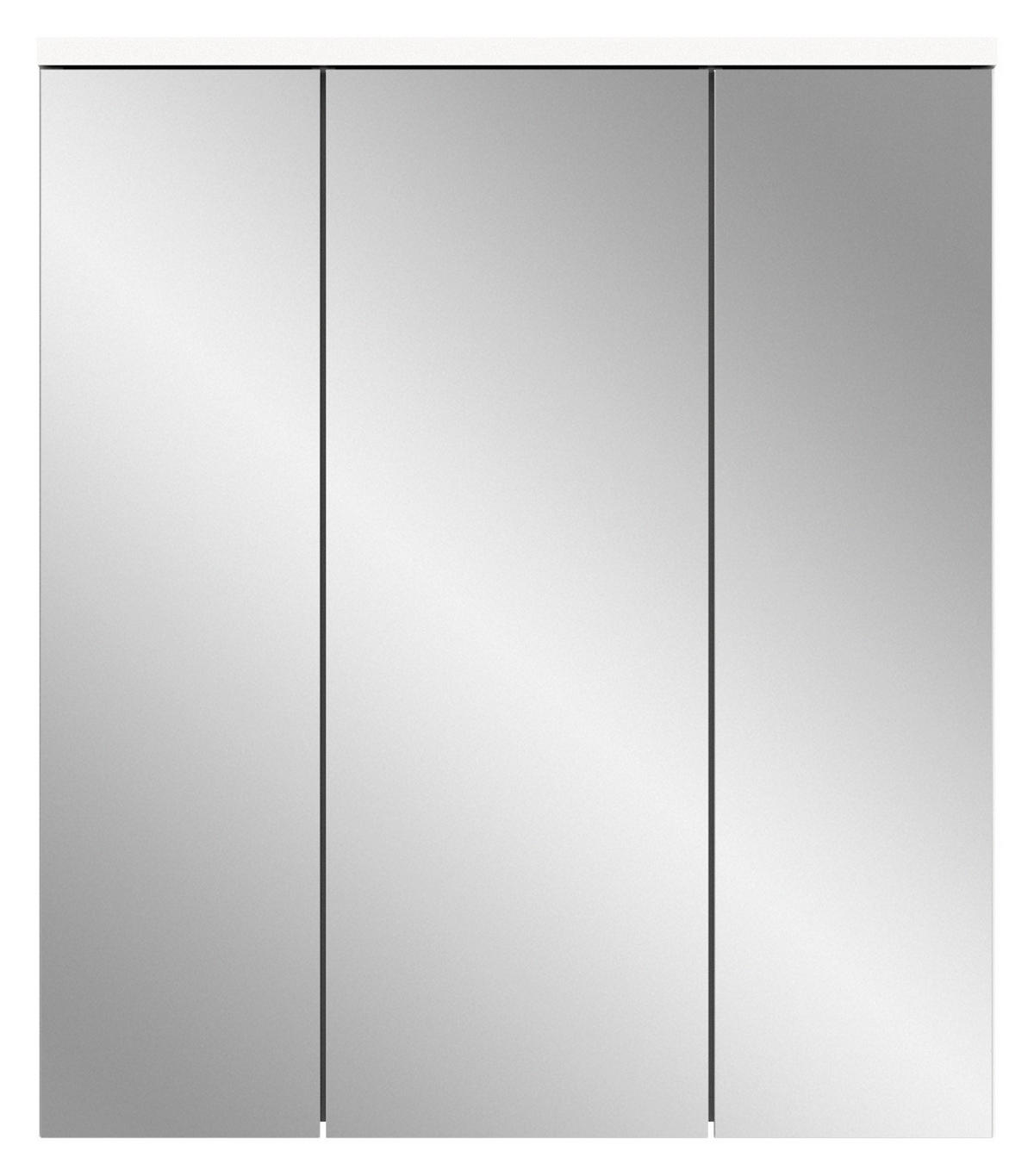 SPIEGELSCHRANK SOLERO (B/H/T: ca. 63/73/21 cm) in Weiß/weiß hochglanz - Weiß, Holzwerkstoff (63/73/21cm)