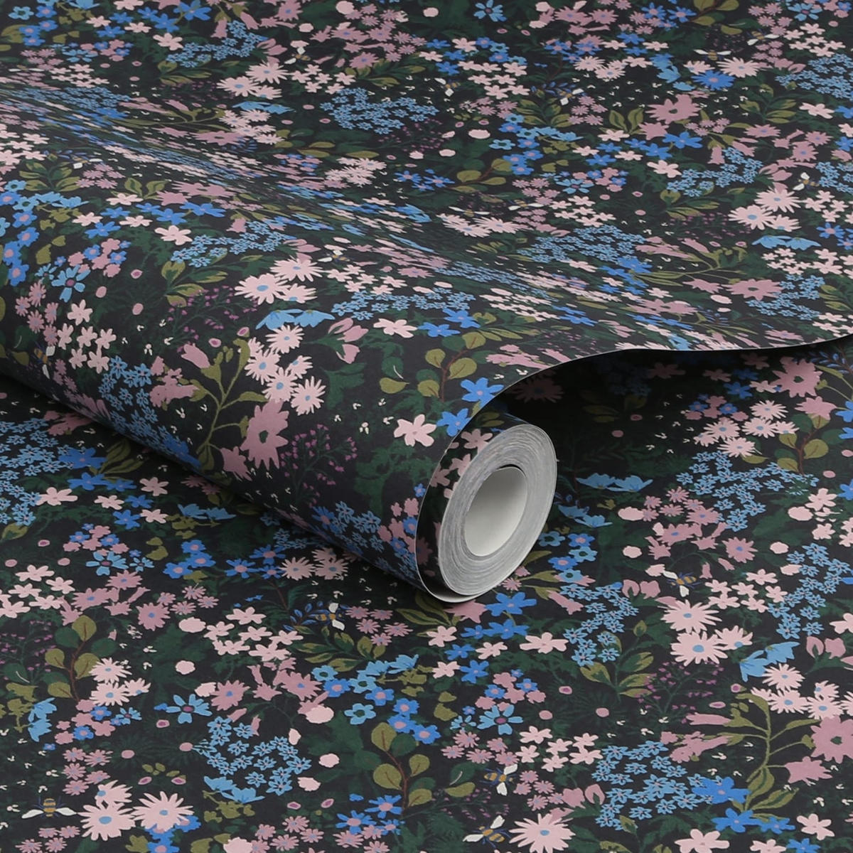 VLIESTAPETE - Wiesenmärchen Nachtblau - Blau/Grün, Papier/Kunststoff (52/1000cm) - Joules