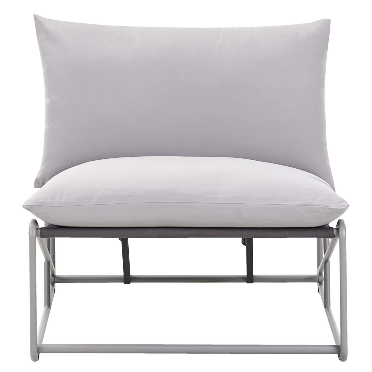 GARTENSTUHL Grau Pico - Grau, Metall (80/88/88cm) - Beliani