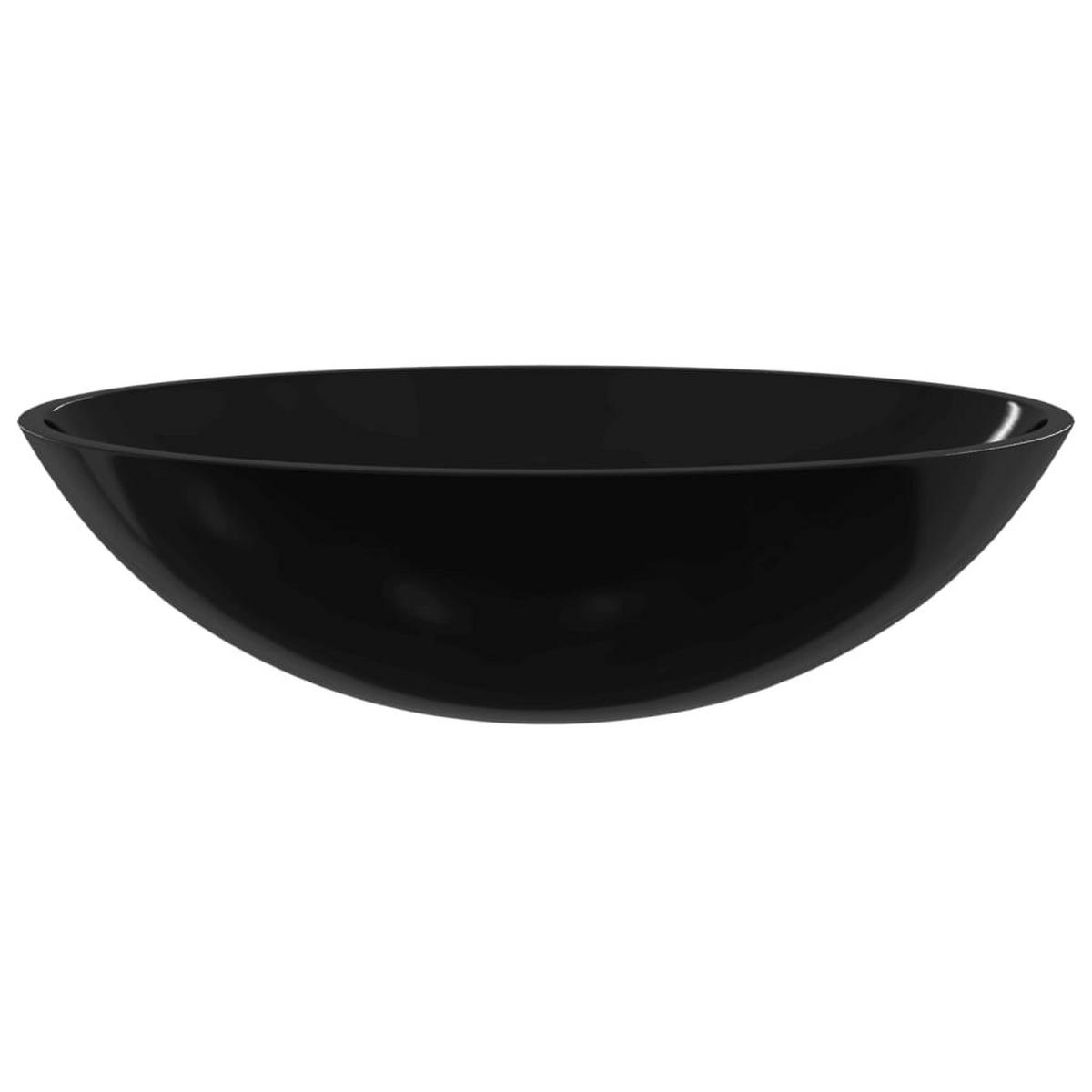 WASCHBECKEN Layne 50/37/14 cm - Schwarz, Glas (50/14/37cm) - Nettlife