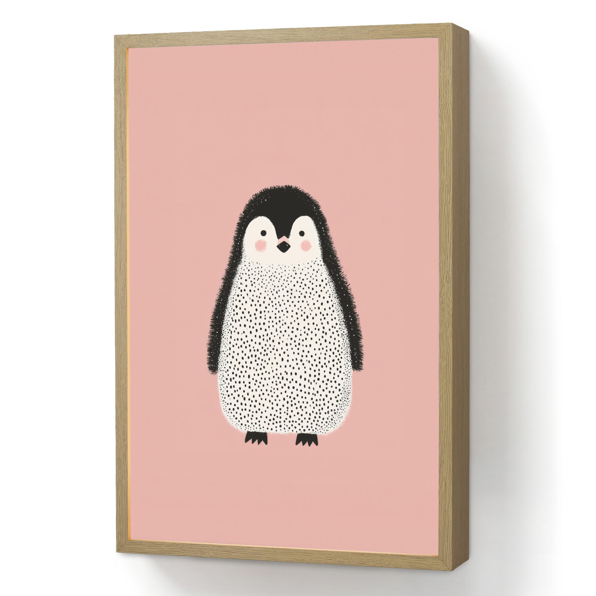 OnlyWow NOČNÁ LAMPA Tučniak - Bodky - Minimalistické - Ružové 40x60 cm