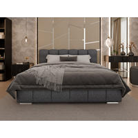 POLSTERBETT Zaira 180x200cm – Elegantes Polsterbett für modernen Wohnstil , ZONIERTE MULTI-TASCHEN-FEDERKERN (24cm), Graphitfarben - Graphitfarben, Holz (180/200cm) - Homesy
