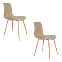 ESSZIMMERSTUHL Leon Beige - 2 er Set - Beige, Metall (44/80/49cm) - Housecraft Living