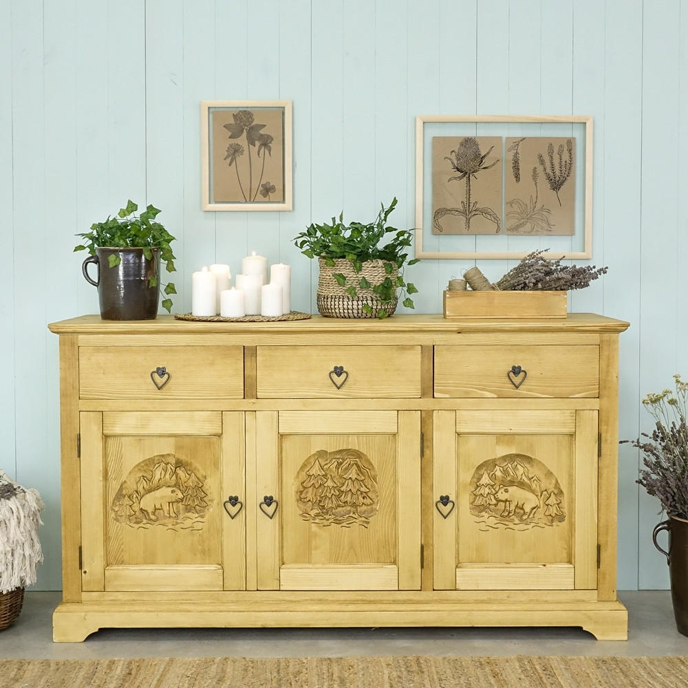 SIDEBOARD aus Massivholz JAGNA - Honig, Holz (153/85/46cm) - Seart