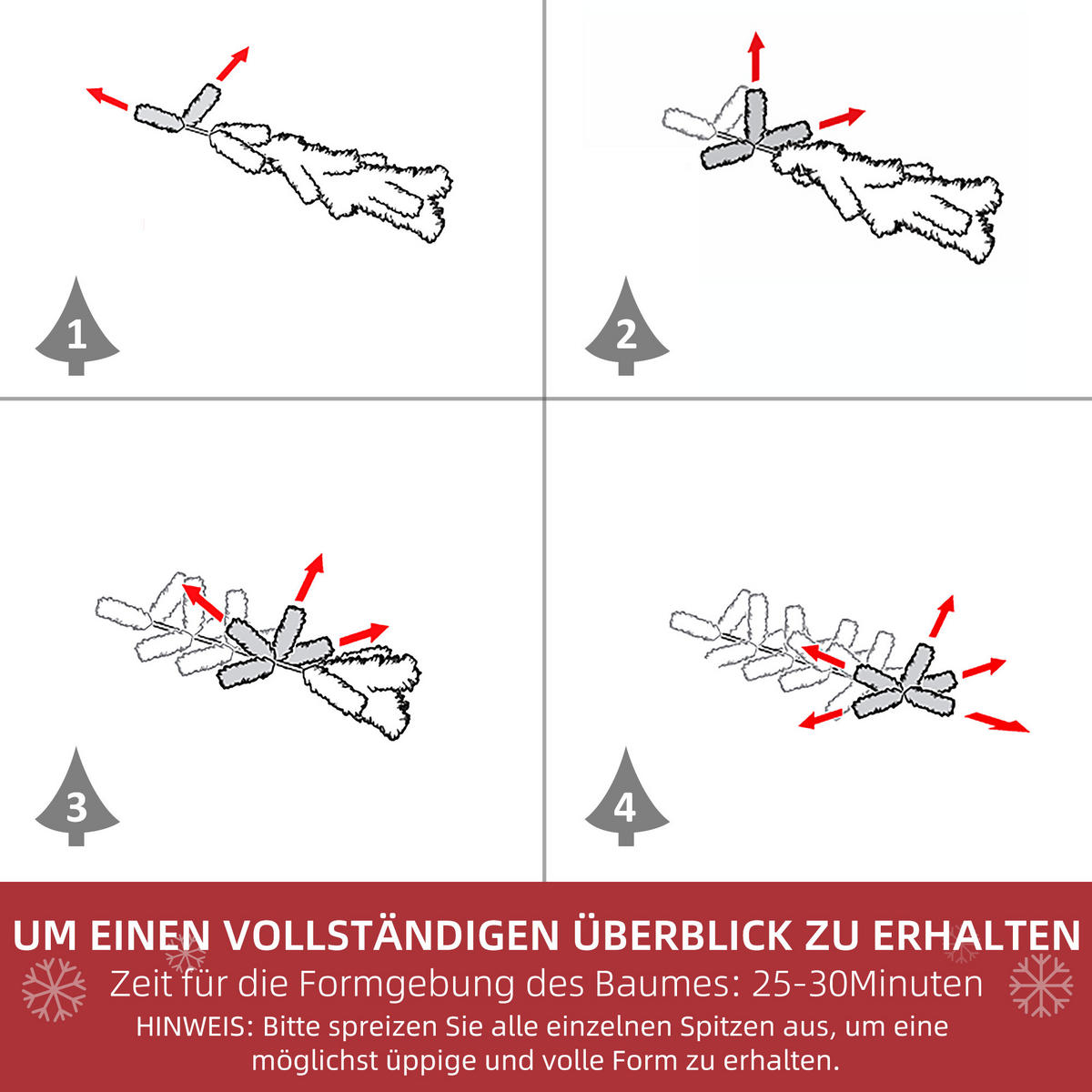 WEIHNACHTSBAUM DE-41608 Schnee-Effekt Grün/Weiß - Weiß/Grün, Kunststoff (180cm) - ComfortXL
