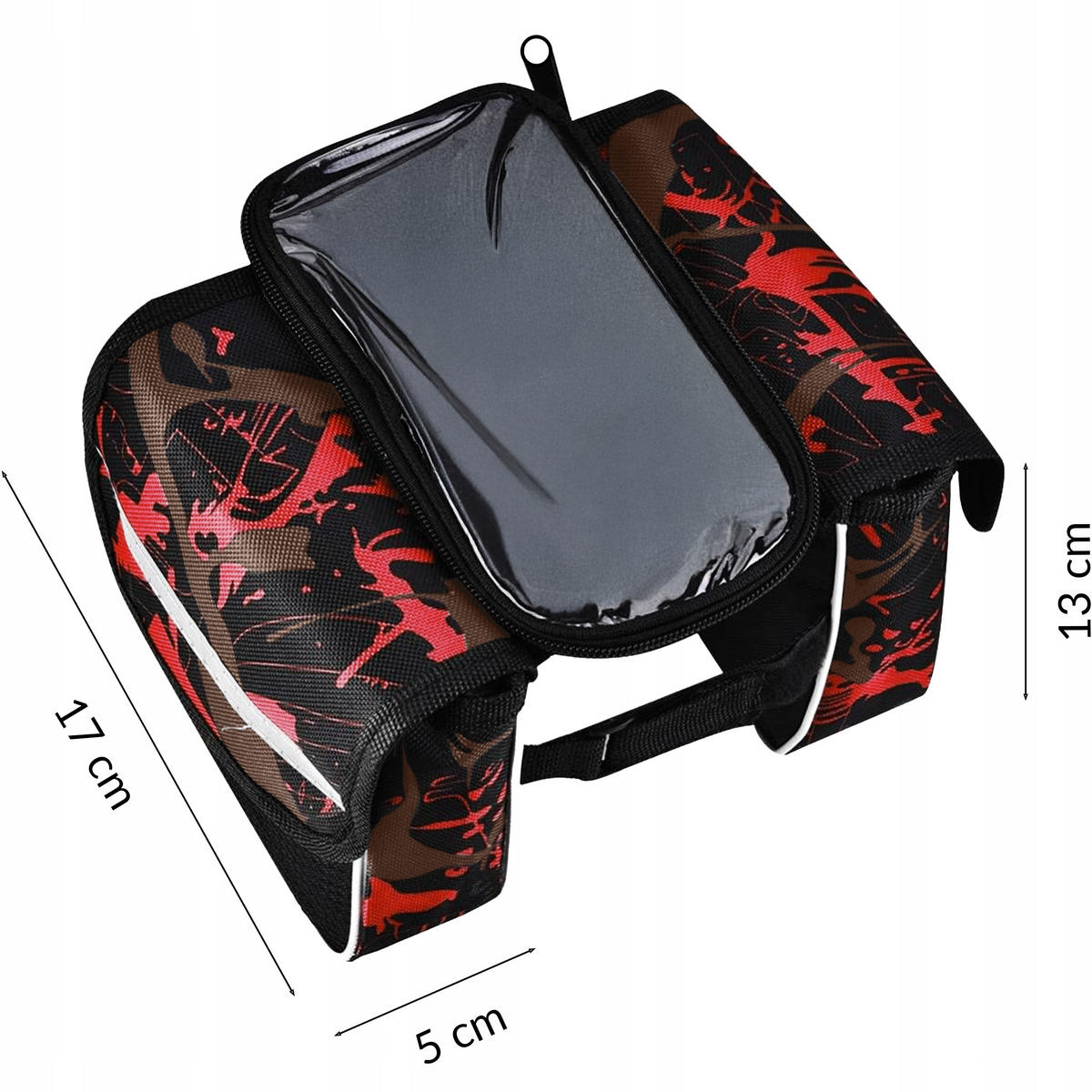 FAHRRADRAHMENTASCHE Wasserdicht Touchscreen Fenster Handyhalterung - Schwarz, Textil (5/13/17cm) - KRUMAD