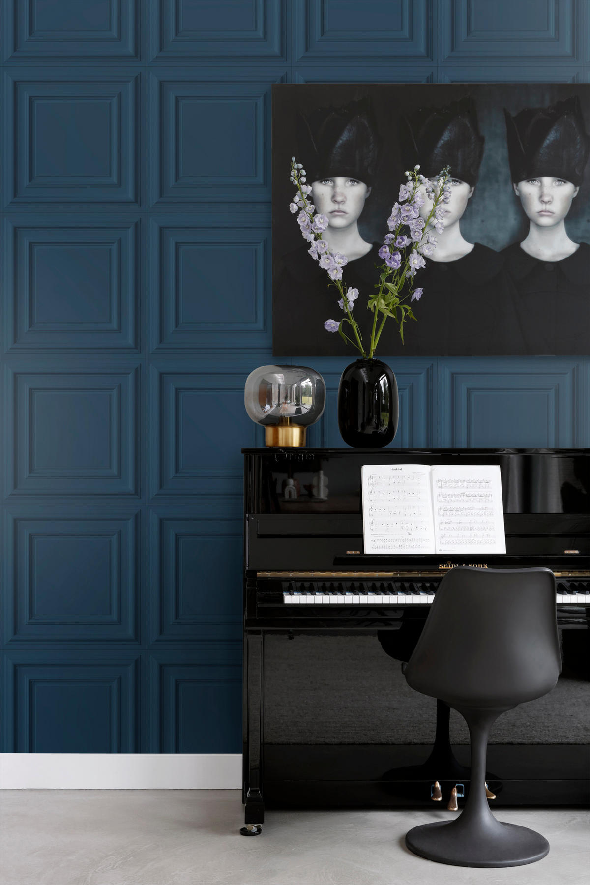 TAPETE Holzwandverkleidung 53 cm x 10.05 m - Blau, Papier (53/1000cm) - Origin Wallcoverings