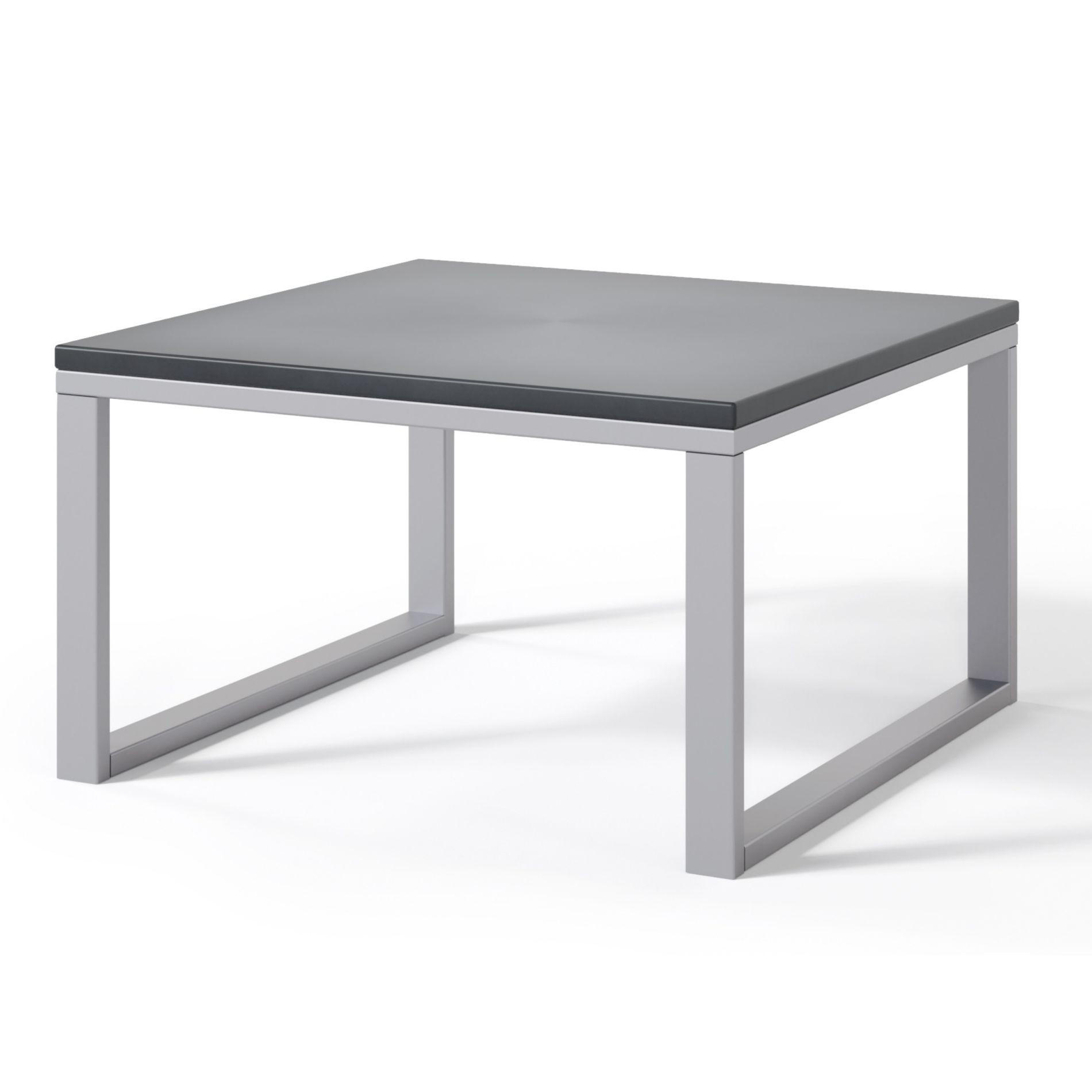 GARTENTISCH Dywilly Betonoptik / graues Gestell 60x60 cm - Grau, Metall (60/60/36cm) - Selsey
