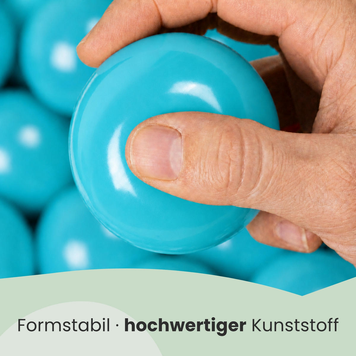 BÄLLEBAD-BÄLLE 50 Stück, Türkis, 5.5 cm - Türkis, Kunststoff (5.5/5.5/5.5cm) - Littletom