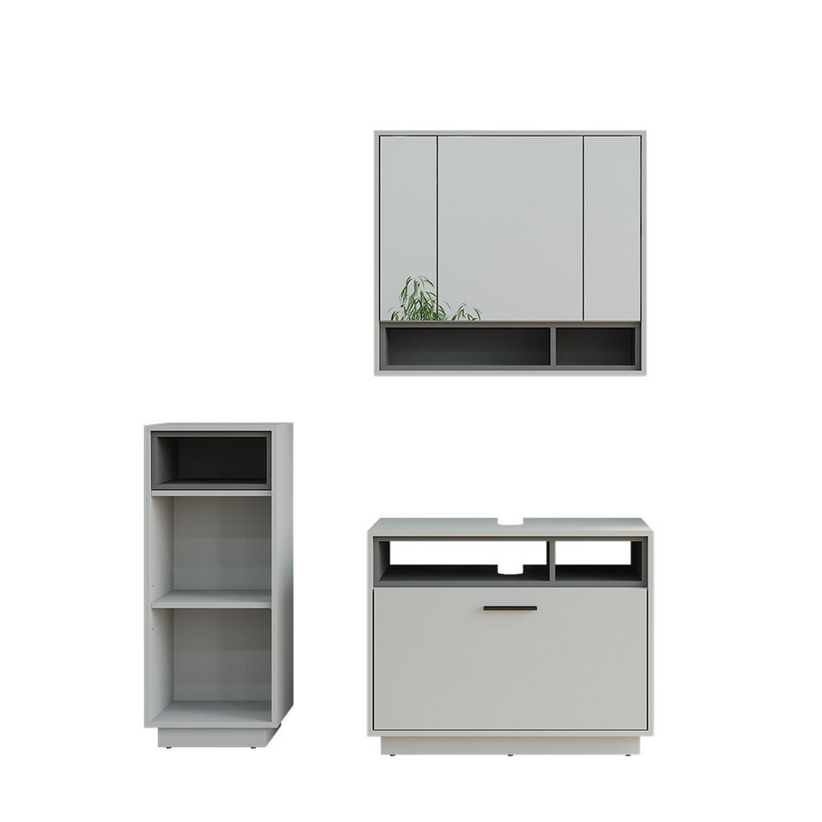 KOUPELNOVÝ NÁBYTEK Beatrice Šedá/antracitová - šedá/antracitová, kompozitní dřevo (80/64/35cm) - Vicco