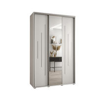 SCHWEBETÜRENSCHRANK 235,2/150/45 3-türig - Silberfarben/Weiß, Holz/Metall (150/235/45cm) - Abiks Möbel