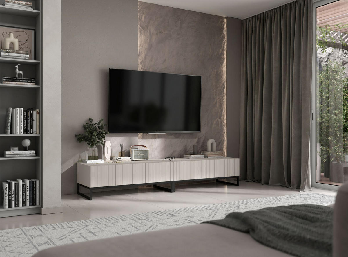 TV-LOWBOARD 2-er Set Elpis Kaschmir Matt Glamour 110 cm - Kaschmir, Holzwerkstoff (220/39/54cm) - Meble Lindner