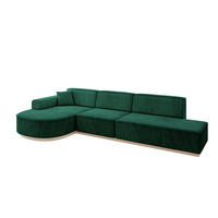 ECKSOFA Ottomane Links ARRIO-L2 - 328x171x83 cm Dunkelgrün - Grün, Holzwerkstoff/Textil (328/171cm) - ALTDECOR