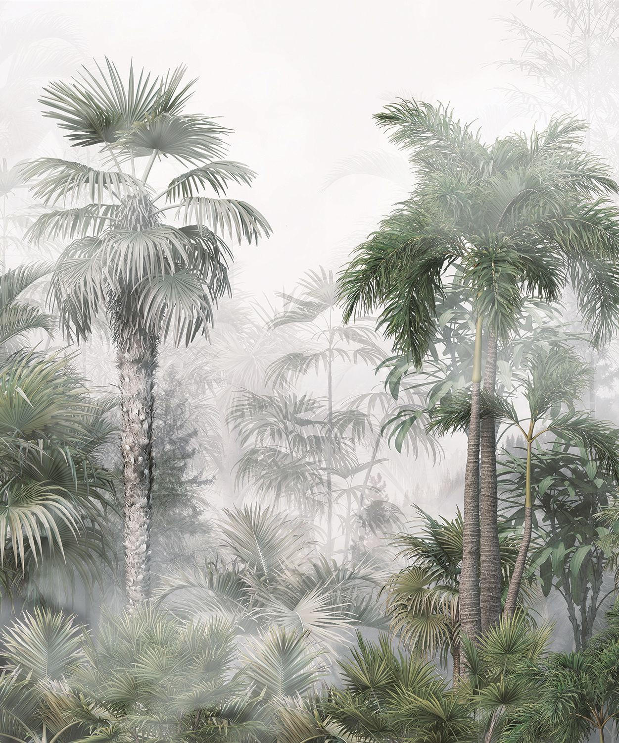FOTOTAPETE tropische Landschaft mit Palmen 270 x 225 cm - Grün, Papier (270/225cm) - Sanders & Sanders