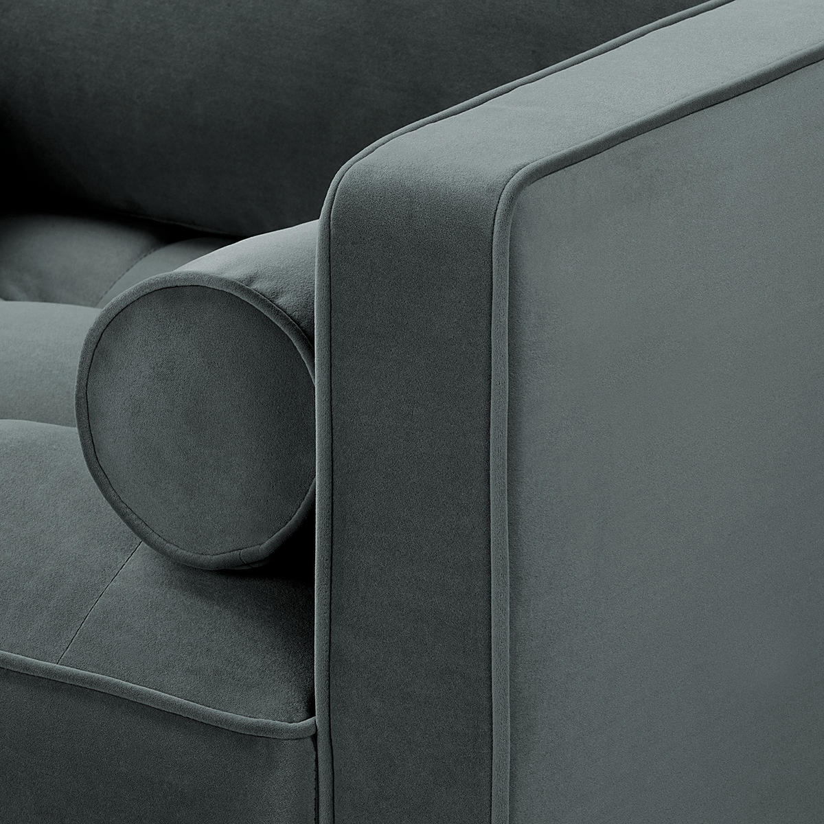 SESSEL - Samt - Dunkelbraun/Anthrazit, Birkenholz/Textil (90/80/86cm) - home24