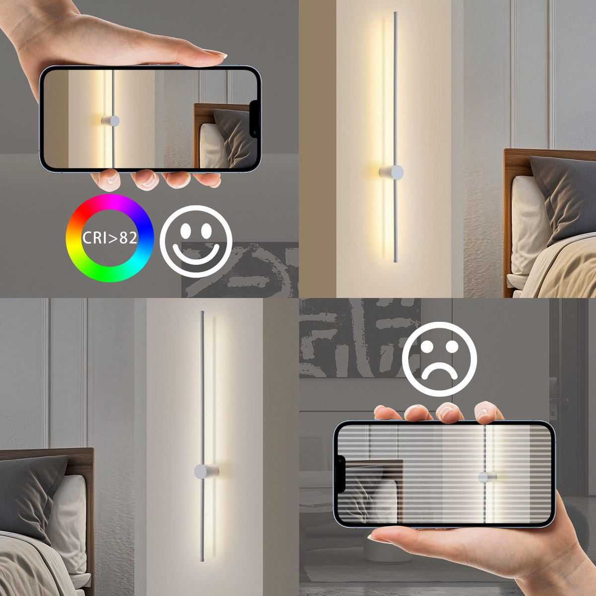 LED - WANDLEUCHTE Meerthunir 6.0/10.0/100.0 cm - Weiß, Metall (6/10/100cm) - ZMH