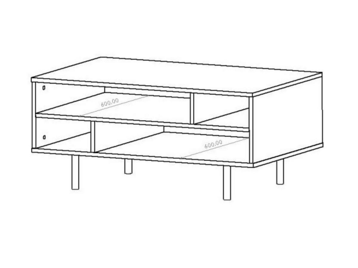 COUCHTISCH Bianco Schwarz - Schwarz, Holzwerkstoff (60/100/45cm) - Bettso