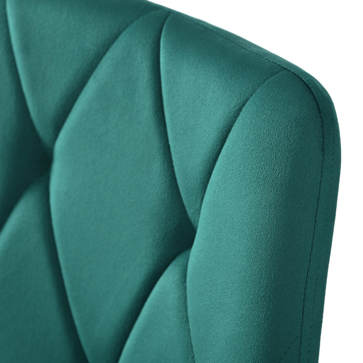 POLSTERSTUHL mit Rückenlehne und Samtbezug Grün 40x45x86 cm Textil 4er-Set - Grün, Textil (40/86/45cm) - SONNENH