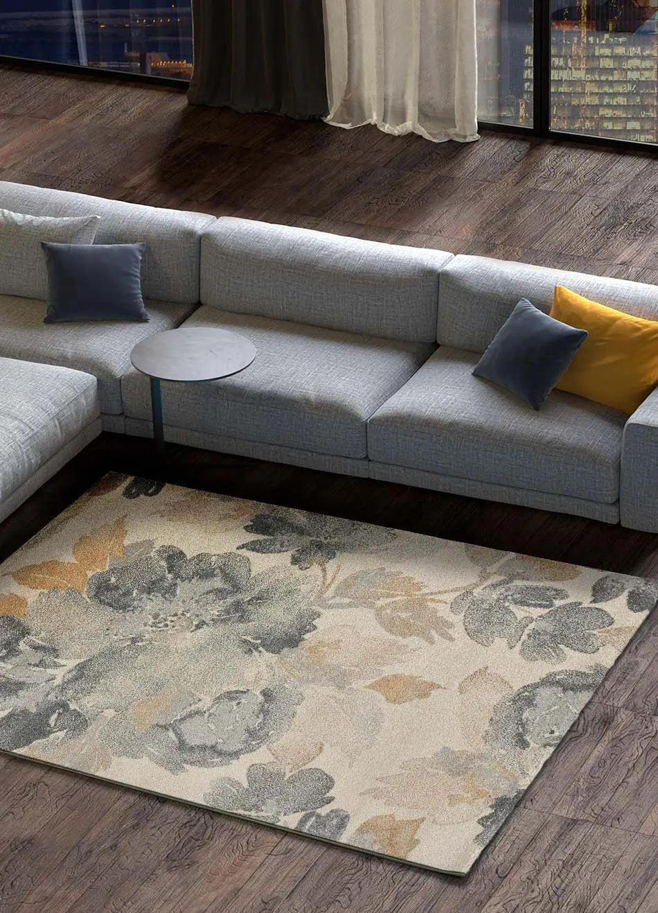 Thumbnail - Atticgo Webteppich, Beige, Grau, Textil, Floral, Rechteckig, 160x230 cm, Oeko-Tex® Standard 100, antistatisch, für Fußbo...