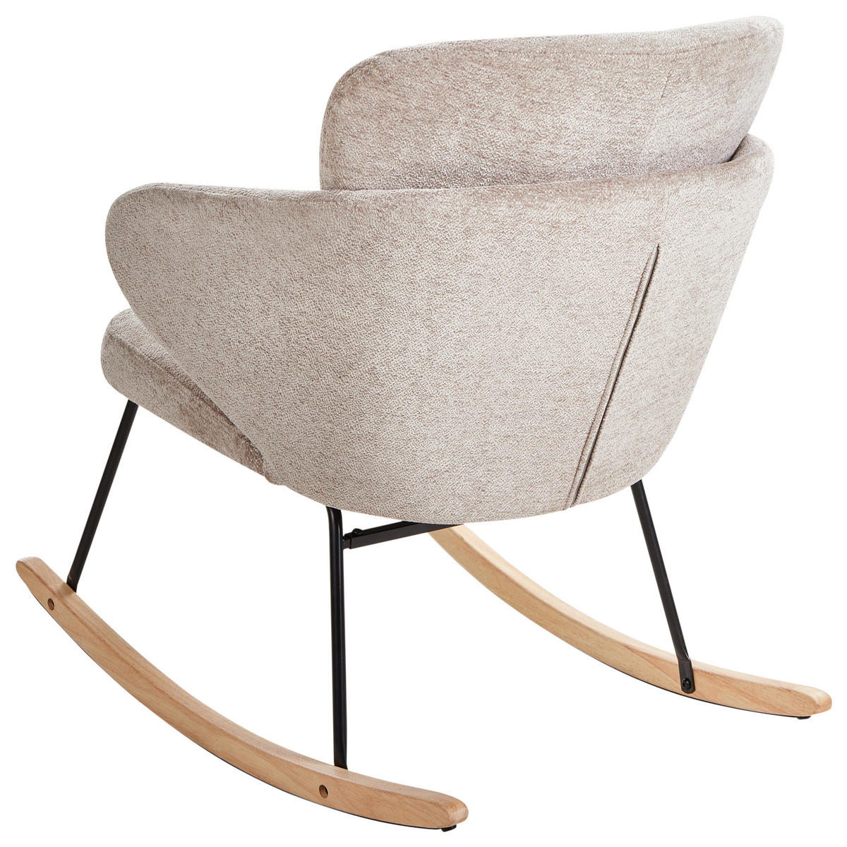 SCHAUKELSTUHL Taupe Viken - Taupe/Braun, Textil (66/87/74cm) - Beliani