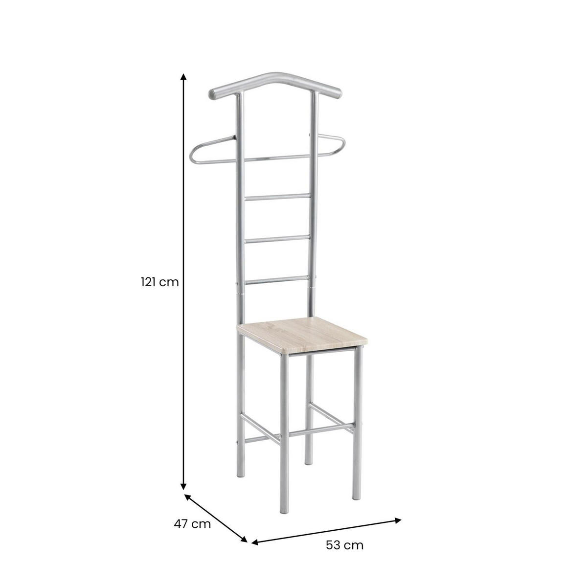 HERRENDIENER JIVO 2er-Set Sonoma Eiche - Sonoma Eiche, Metall (53/121/47cm) - CARO-Möbel