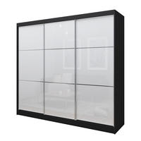 SCHWEBETÜRENSCHRANK VITALE 240/216/61 cm 3-türig Schwarz - Schwarz/Weiß, Holzwerkstoff (240/216/61cm) - MASSENO