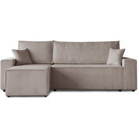 ECKSCHLAFSOFA mit Schlaffunktion Hektor cappuccino - Schwarz/Cappuccino, Kunststoff/Textil (247/152cm) - Beautysofa
