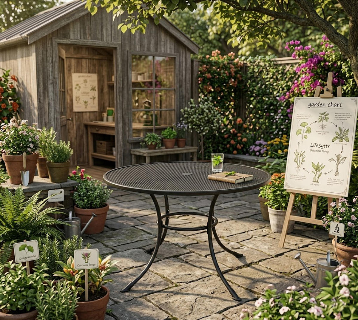 GARTENTISCH Roma 110cm rund mit Schirmloch aus Streckmetall - Grau, Metall (110/110/72cm) - TPFGarden