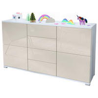 SIDEBOARD Rova Creme Hochglanz - Creme, Holzwerkstoff (138.5/75.5/35cm) - Vladon