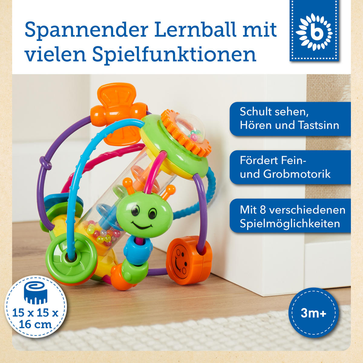 MOTORIKBALL Babys - Multicolor, Kunststoff (15/15cm) - Bieco Spielwaren