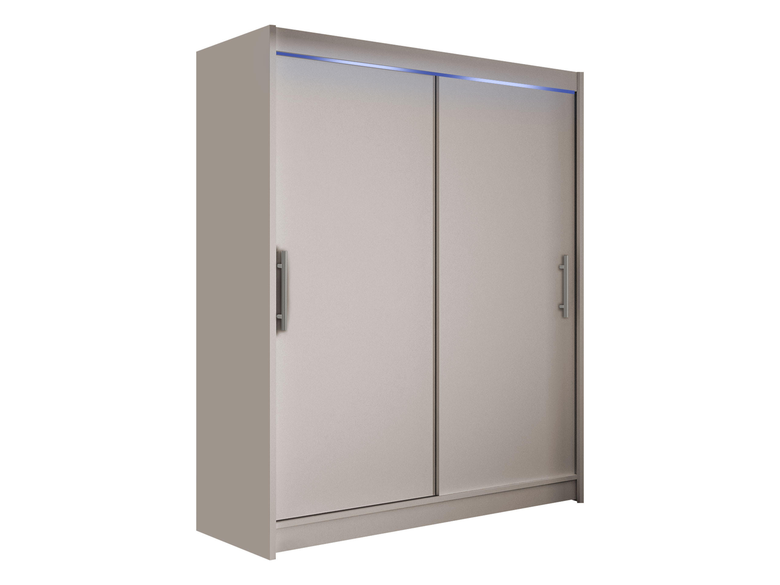 SCHWEBETÜRENSCHRANK Westa I, mit RGB LED Beleuchtung - Kaschmir/Silberfarben, Holzwerkstoff/Metall (150/200/58cm) - MIRJAN24