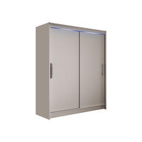 SCHWEBETÜRENSCHRANK Westa I, mit RGB LED Beleuchtung - Kaschmir/Silberfarben, Holzwerkstoff/Metall (150/200/58cm) - MIRJAN24