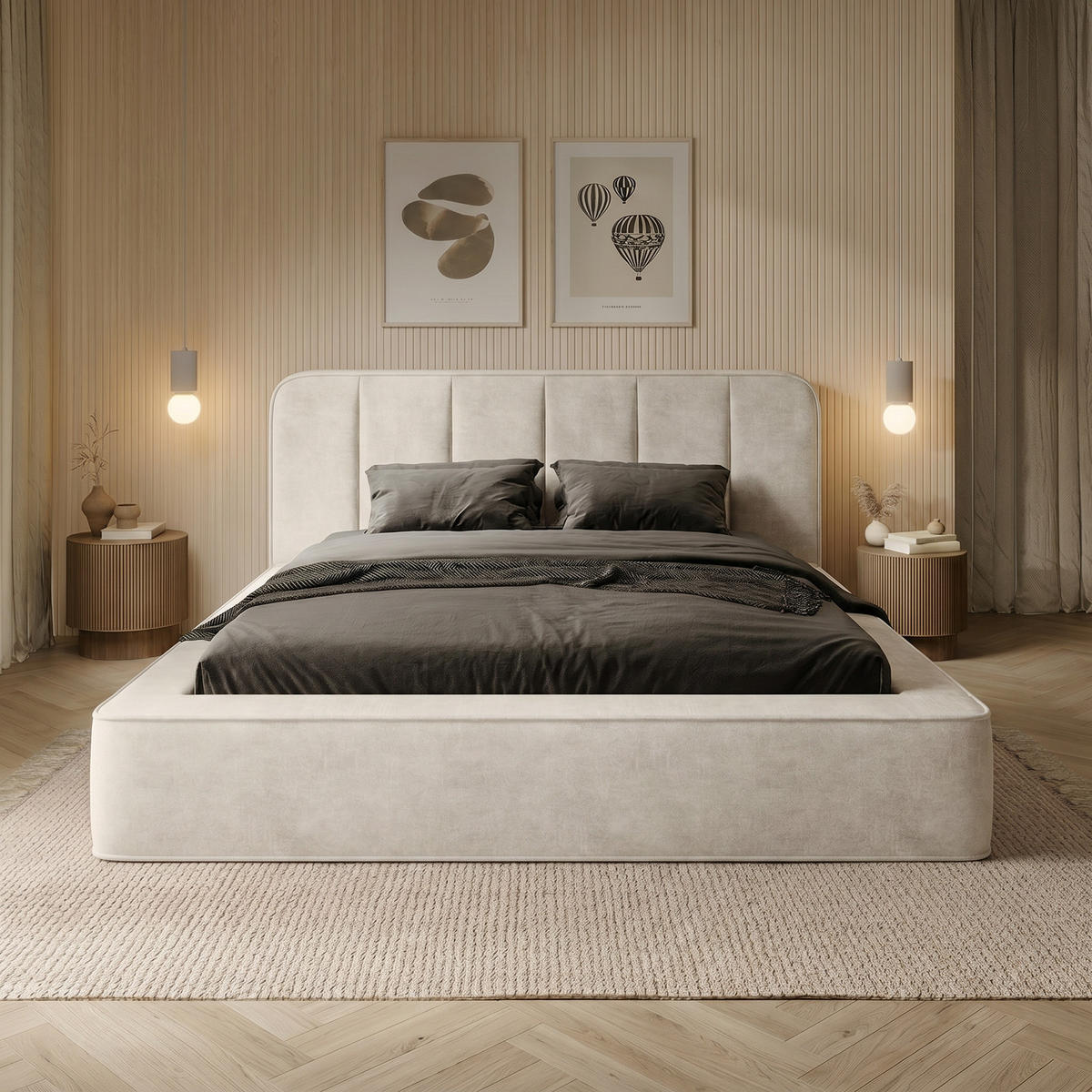 POLSTERBETT BEJO 160x200 cm, Weiß - Weiß, Textil (200/160cm) - Fedve