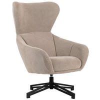 OHRENSESSEL Marconia beige drehbar - Beige/Schwarz, Textil/Metall (75/109/80cm) - Mr. Deko