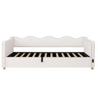 KINDERBETT 90/200 cm mit hydraulischem Stauraum, USB- und Type-C-Anschluss, Bouclé-Bezug, Beige - Beige, Textil (90/200cm) - Redom
