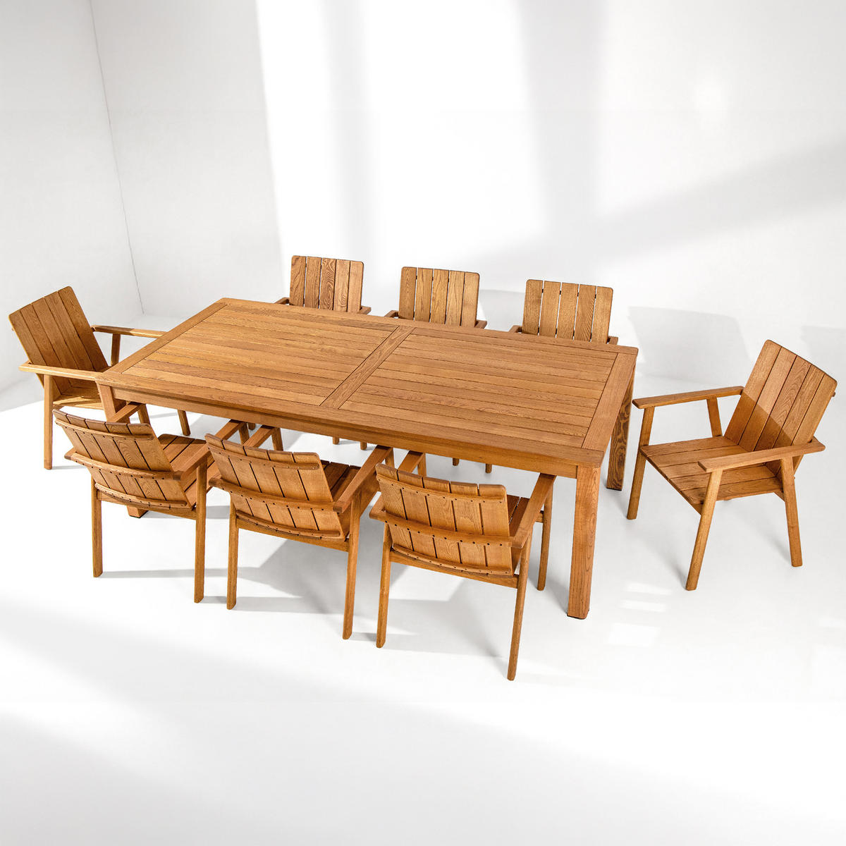 GARTEN ESSGRUPPE ORTUS, Gartenmöbel-Set, 9-er Set - Braun, Holz - KONSIMO®
